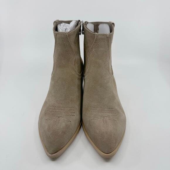 Dolce Vita Amisha Suede Heeled Booties Western Boots Tan/Taupe Womens Size US7.5 - Picture 6 of 13